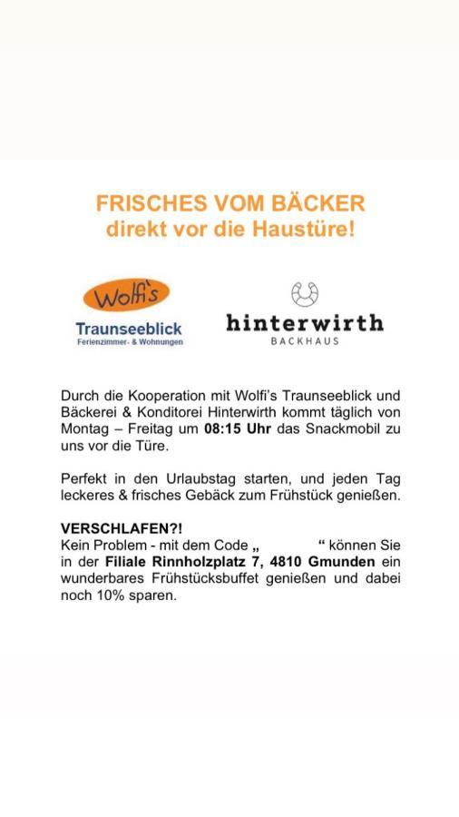 Wolfis Traunseeblick - Mit Kostenlosem Parkplatz Direkt An Der Unterkunft Gmunden Exterior foto